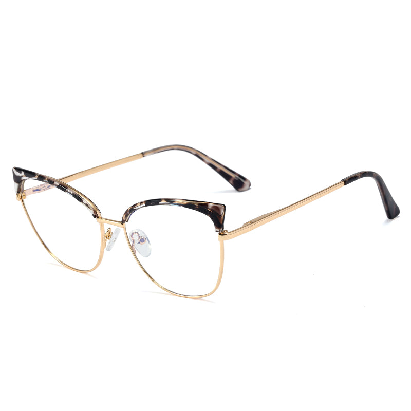 Metal Flat Mirror Women Amazon Fashion Anti-Blue Light Glasses