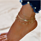 LETAPI Bohemian Beads Anklets for Women Boho Cubic Zirconia Anklet Ankle Bracelet on Leg Anklet Jewellery