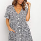 Summer Women Mini Dresses Spring Short Sleeve Dot Printed
