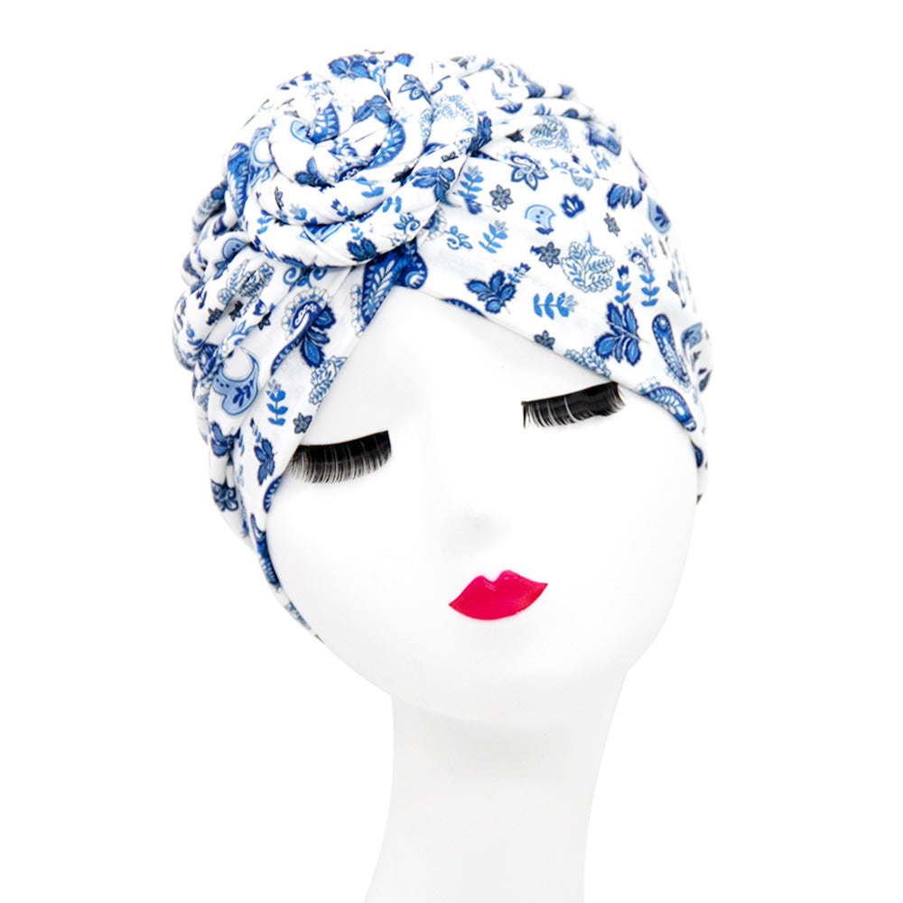 European And American Popular Retro Turban Hats African Handmade Spiral Flower Hats Bohemian Fashion Hats