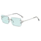 Retro Rimless Cut-Edge Sunglasses For Men And Women Fashionable Metal Square Sunglasses Cross-Border Sunglasses