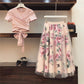 Women Irregular Tee Mesh Skirts Tops Vintage Skirt