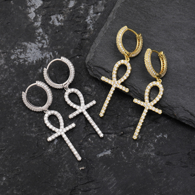 Hip hop hinge ring earrings for men and women