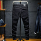 New Jeans Pure Black Ripped Stretch Jeans Men Black Jeans Men