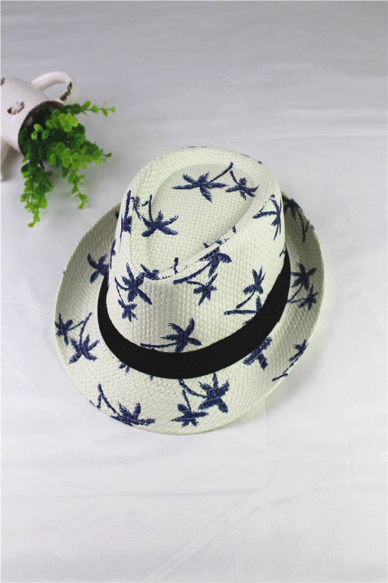 Sombrero de paja para niños de verano, sombreros para bebés con estampado, niños