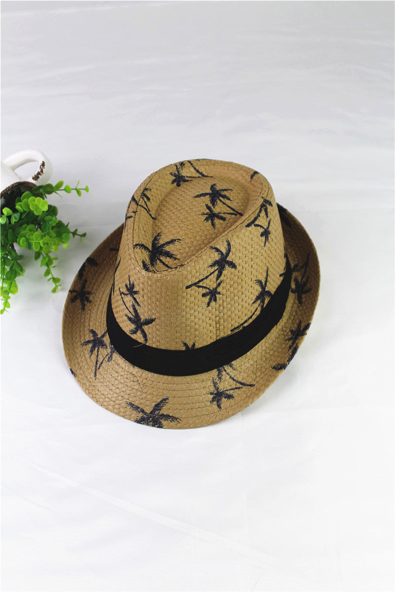 Sombrero de paja para niños de verano, sombreros para bebés con estampado, niños