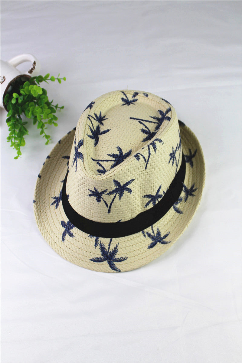 Sombrero de paja para niños de verano, sombreros para bebés con estampado, niños