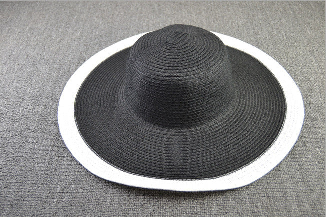 Sombreros de gran tamaño de la playa del ala ancha de los 25CM para la protección ULTRAVIOLETA grande del sombrero de paja de las mujeres