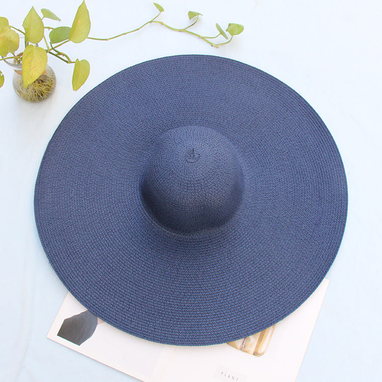 Sombreros de gran tamaño de la playa del ala ancha de los 25CM para la protección ULTRAVIOLETA grande del sombrero de paja de las mujeres