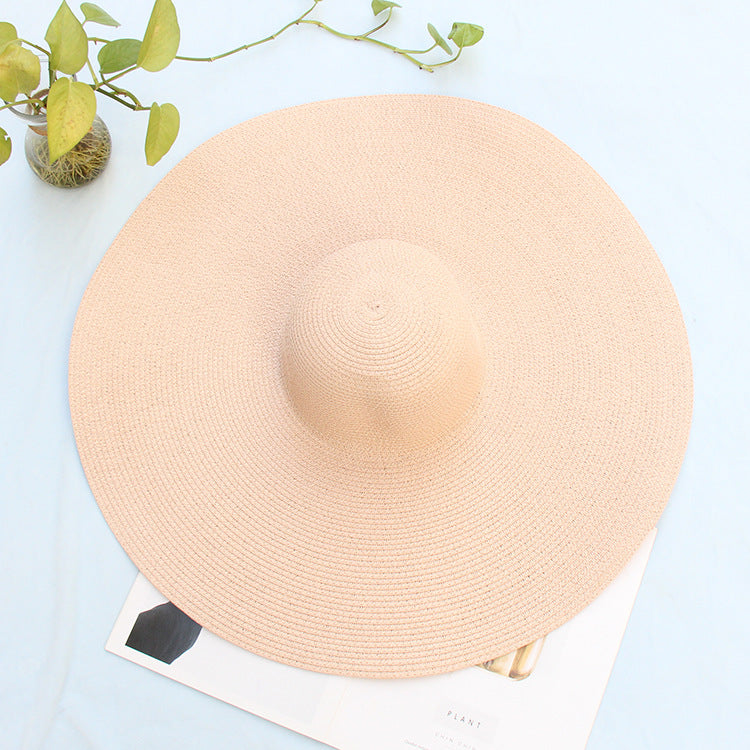 Sombreros de gran tamaño de la playa del ala ancha de los 25CM para la protección ULTRAVIOLETA grande del sombrero de paja de las mujeres