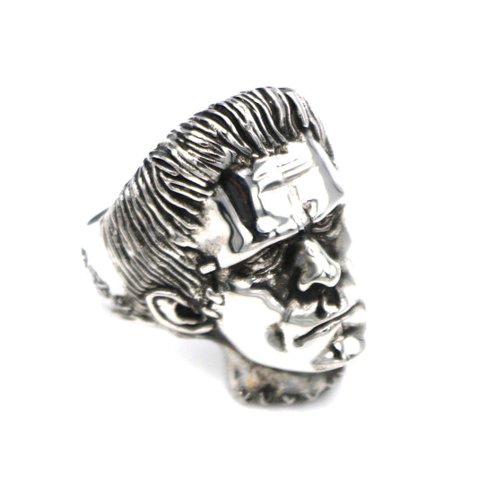 Anillos EYHIMD de ciencia ficción Victor Frankenstein, anillo de calavera de acero inoxidable para científico de terror Punk, joyería de motorista para hombre