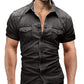Men Denim Short-sleeved Slim Shirt Shirt