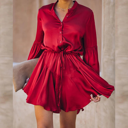 Vestido camisero de verano para mujer, vestidos de mujer, ropa de abrigo rosa para mujer