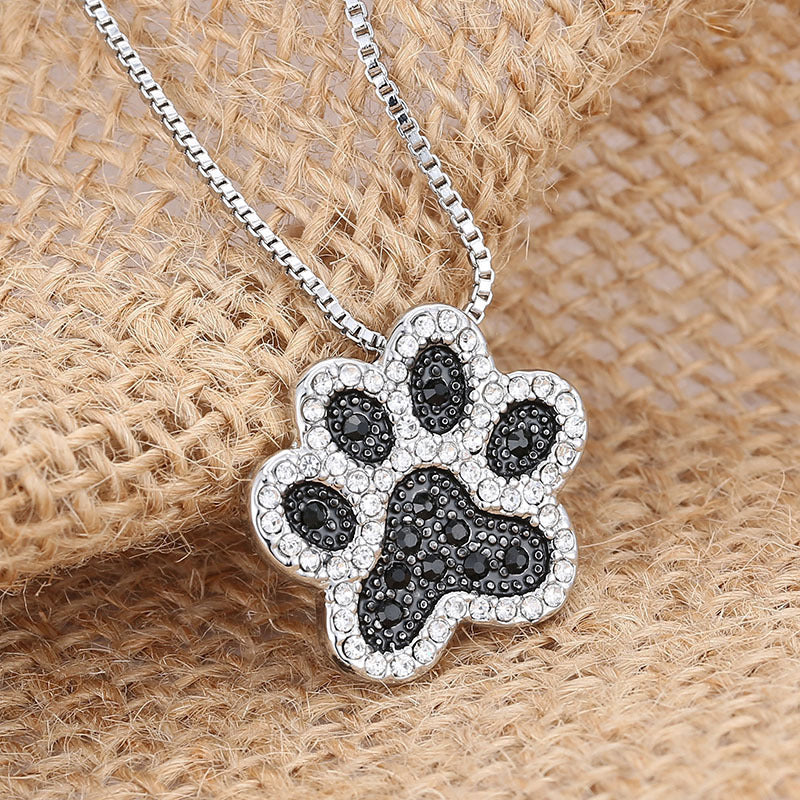 Collares colgantes Joyería Huella de perro Rinhoo Mujer Moda Cristal Animal para Bijoux