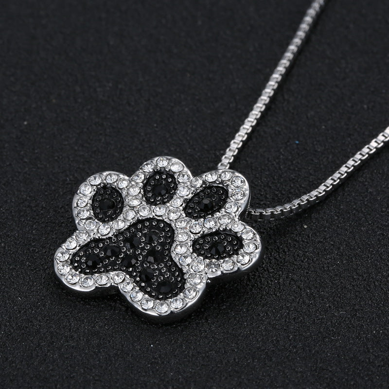 Collares colgantes Joyería Huella de perro Rinhoo Mujer Moda Cristal Animal para Bijoux