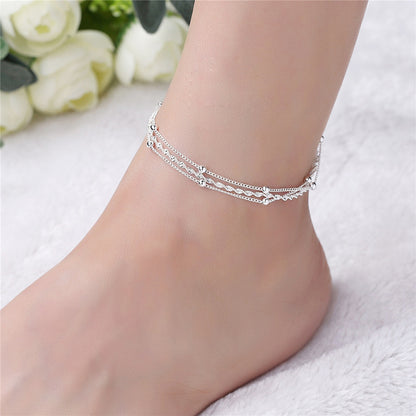 Pulsera tobillera de mujer de plata de ley 925 de moda