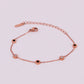 JeeMango Titanium Steel Bohemia Shell & Acrylic Chain Link Bracelets For Women Girl Trendy Roman Numerals Charm Bracelet JB20027