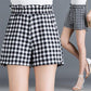 Polka Dot Plaid Shorts Women Summer