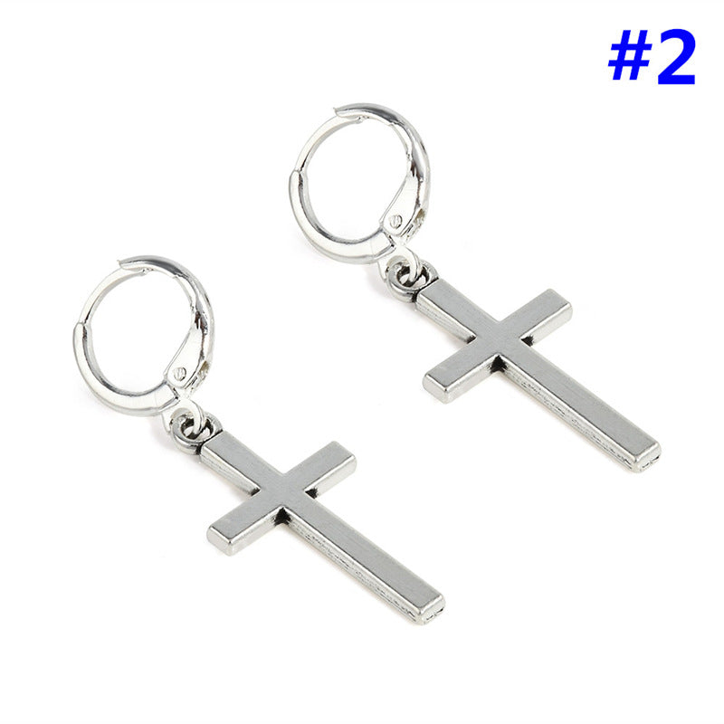 Cross Earrings Ear Buckle All-match Earrings Men And Women Accessories