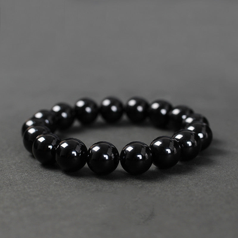 Black Agate Bracelet Transfer Beads For Men