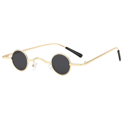 Gafas de sol Retro con montura redonda súper pequeña para hombres y mujeres, gafas de Príncipe, gafas de sol Hip Hop