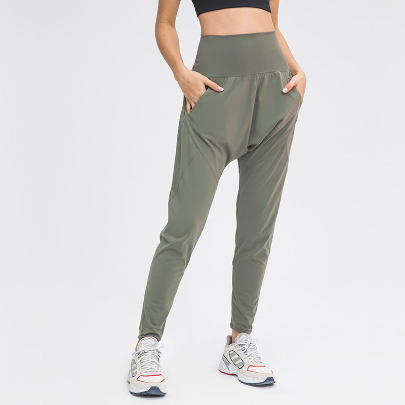 Pantalones Harem para Abdomen, pantalones de Yoga deportivos informales sueltos con bolsillo para mujer