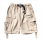 Solid Color Tooling Letter Label Casual Shorts Men Loose