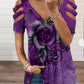 V-neck Printed T-shirt Women