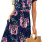 Ruffle Floral Dress Women Long Sleeve A Line Dresses