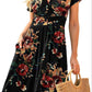 Ruffle Floral Dress Women Long Sleeve A Line Dresses
