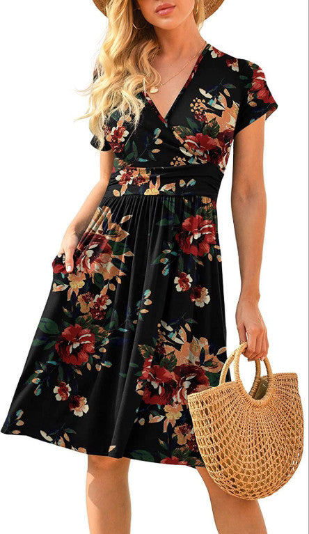 Vestido floral con volantes Vestidos de manga larga para mujer