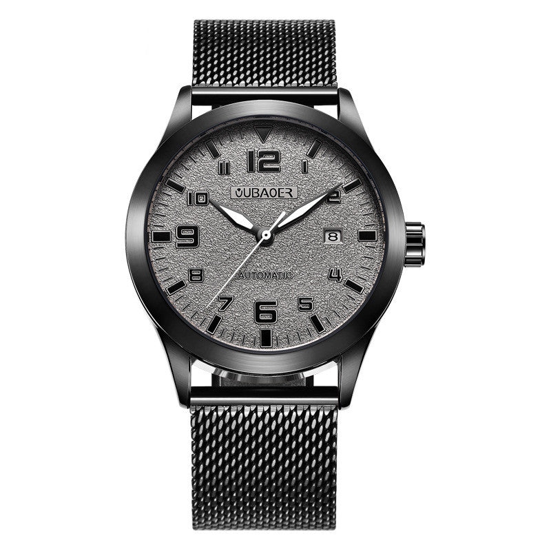 OUBAOER Relojes para Hombres Reloj mecánico automático Relojes de Pulsera con Correa de Malla de Acero Inoxidable para Hombres Relojes de Moda de Negocios Simples