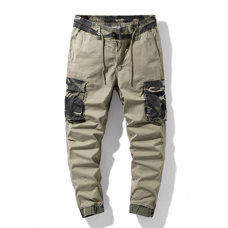 Novedad de verano, pantalones Cargo con estampado de camuflaje caqui para hombre, pantalones holgados informales