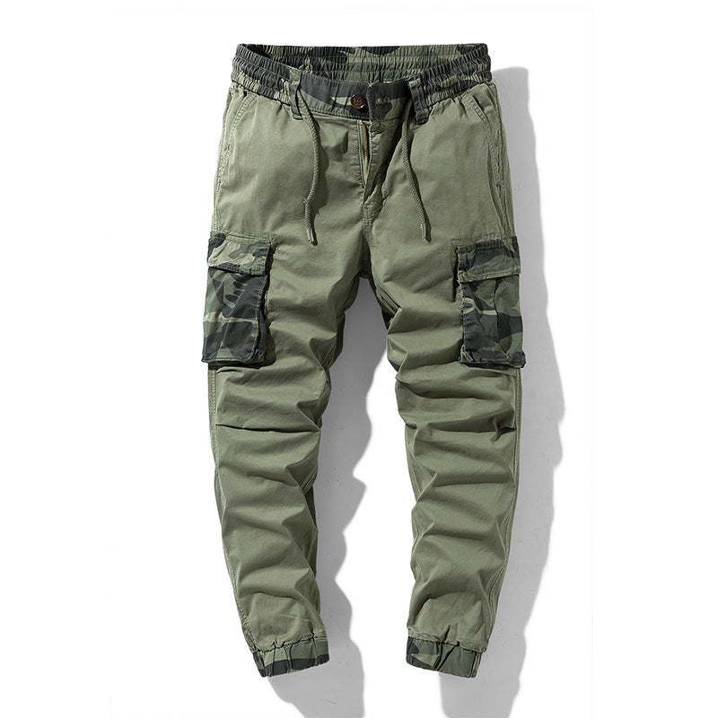 Novedad de verano, pantalones Cargo con estampado de camuflaje caqui para hombre, pantalones holgados informales