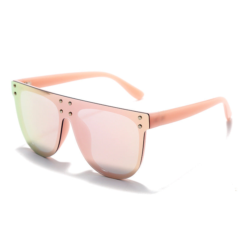 Gafas de sol de mercurio coloridas con remaches de moda para mujer gafas transfronterizas semicirculares