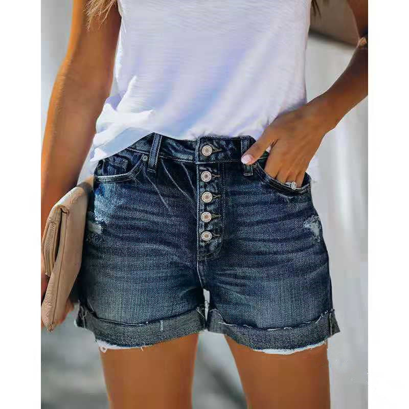 Shorts vaqueros de cintura alta para mujer