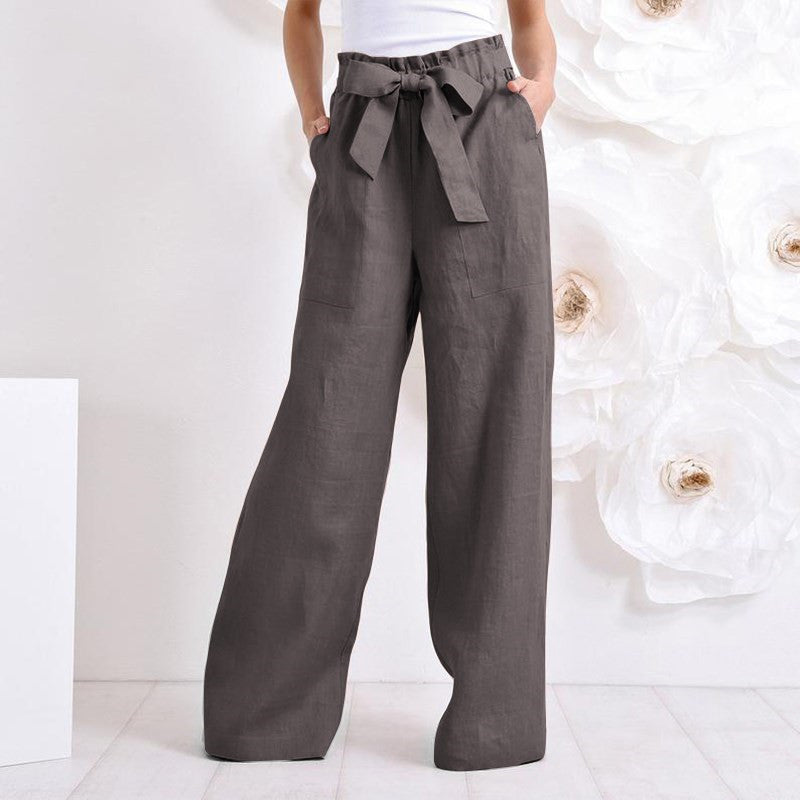 Pantalones de mujer Pantalones largos de cintura elástica vintage Pantalones