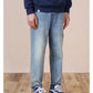 Washed Micro-elastic Frayed Cropped Jeans Men