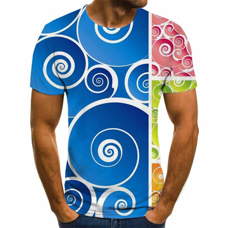 Digital Print Color Swirl Graphic T-shirt