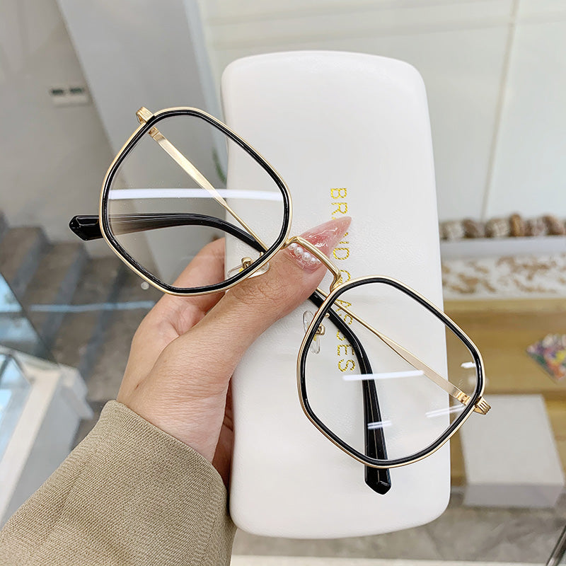 Korean Version Of The Polygon Frame Transparent Glasses Women