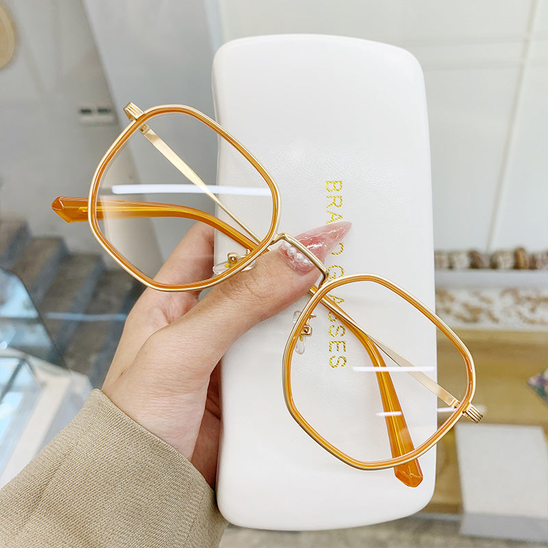 Korean Version Of The Polygon Frame Transparent Glasses Women