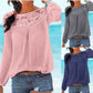 Lace Patchwork Shirt Women Casual Long sleeve Tops