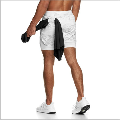 Pantalones cortos para correr de verano para hombre Pantalones cortos deportivos 2 en 1