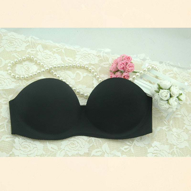 Women Front Closure Silicone Self-Adhesive Half Cup Wire Free Backless Strapless Seamless Push Up Bra For Female Intimates