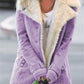 Women Plus Size Warm Coats Composite Plush Button Lapels Jacket Outwearcoat