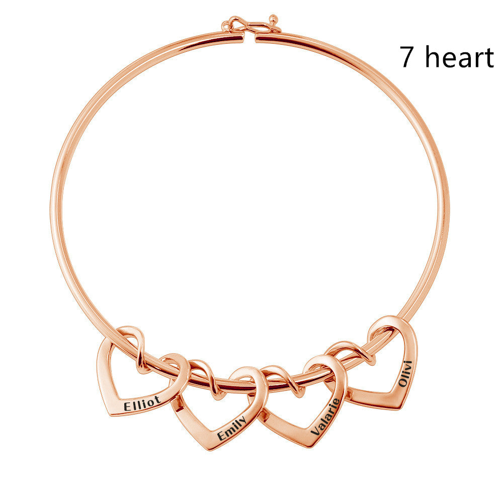 pulsera piercing curvada con forma de corazón de melocotón