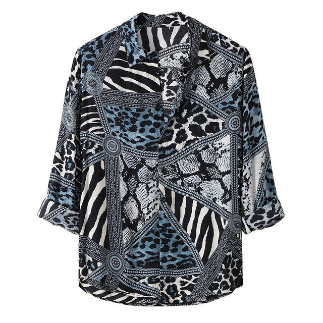 Fashion printed Leopard Print Shirt for men
