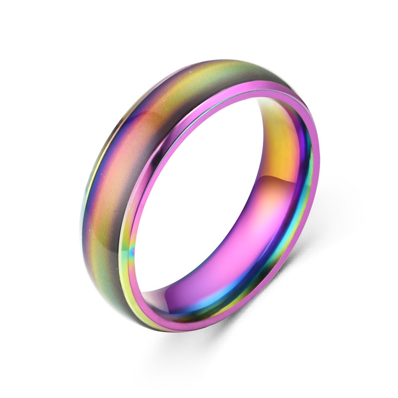 Anillos que cambian de Color, anillo de acero inoxidable, anillos de temperatura y sensación de estado de ánimo para mujeres, hombres, anillos para parejas