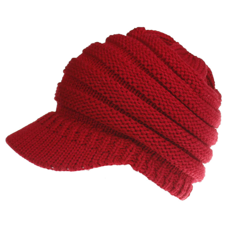 Gorros de cola de caballo para mujer, gorros de otoño e invierno, gorros de punto suaves para mujer, gorros cálidos para mujer