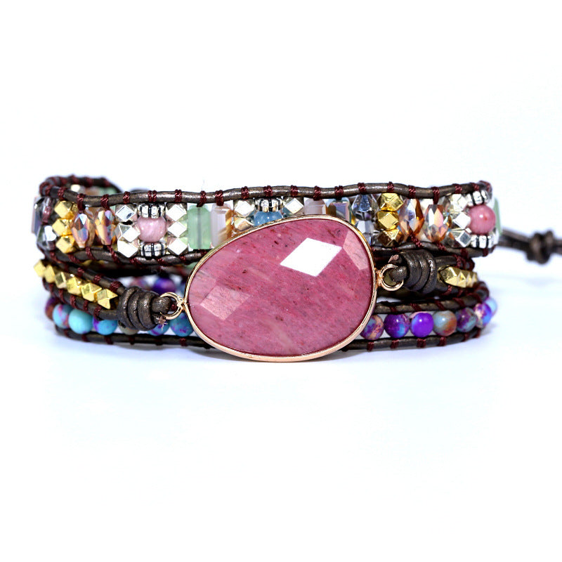 Hand-woven Natural Stone Bracelets For Women